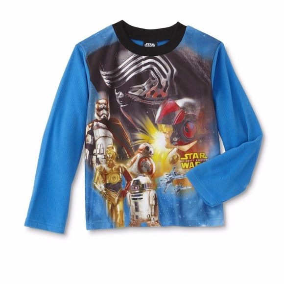 Boys Pajama Shirt Pants Set Lucasfilm Star Wars The Force Awakens size 4 NEW - Picture 3 of 4